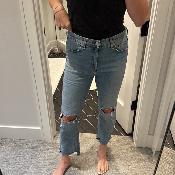 Rag & Bone Straight Leg Distressed Jeans - Picture 2 of 4